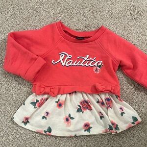 Nautica Coral and Floral Baby Sweater 18m